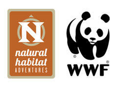 Lock up of Natural Habitat Adventures logo and World Wildlife Fund logo