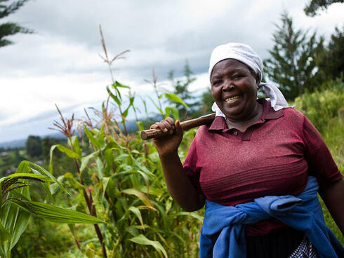 Magaret Wanjiru on her farm in Lake Naivasha