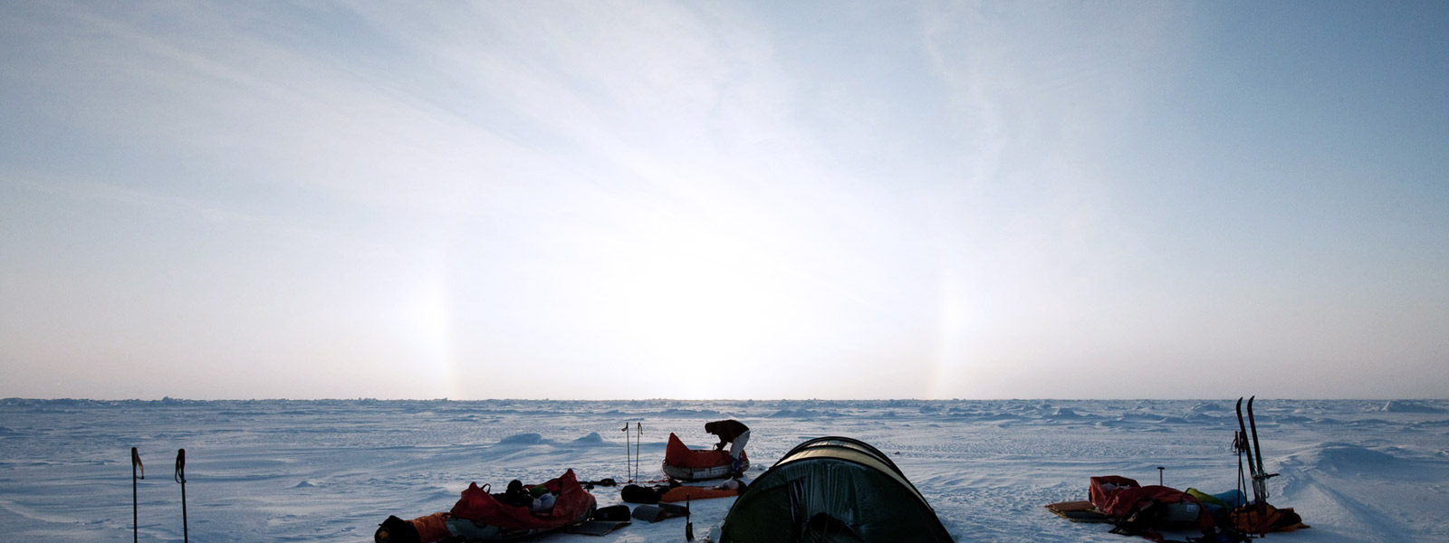 arctic landscape with arctic researchers