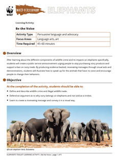 Wild Classroom Elephant Language Arts Activity Preview Page