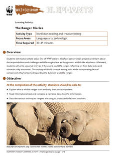 Wild Classroom Elephant Language Arts Tech Activity Preview Page