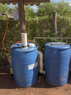 Rain barrels to collect water for school garden