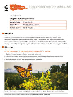 Wild Classroom Monarch Butterfly Arts Education Activity Preview Page