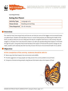 Wild Classroom Monarch Butterfly Language Arts Activity Preview Page