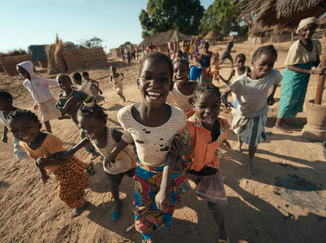 Children smiling in Marrupa, Mozambique, Africa