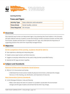 Wild Classroom Tiger Social Studies Activity Preview Page